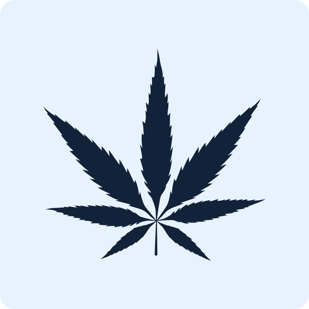 blue cannabis icon