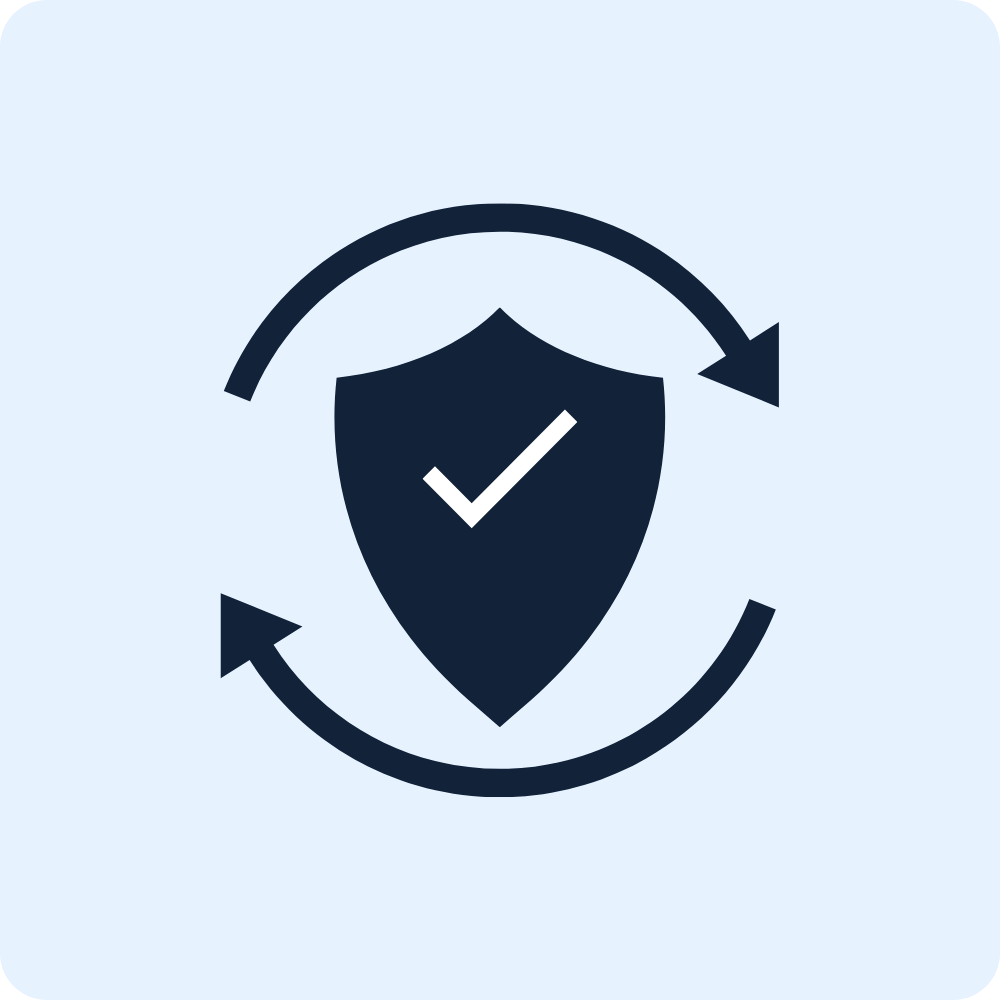 blue risk management icon