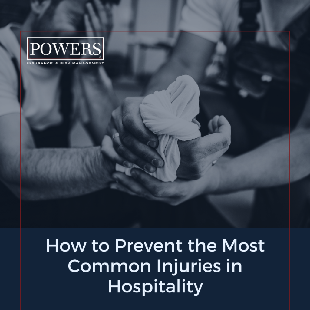 most common injuries in hospitality